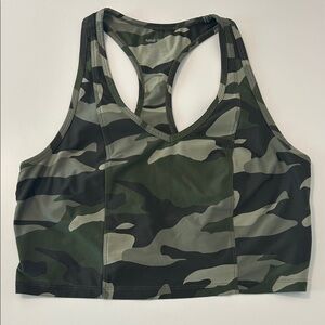 Nine West Green Camo Sports Bra Large